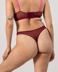 Mesh Thong Burgundy