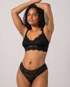 Lace Nursing Bralette Black