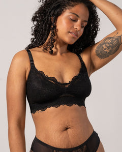 Lace Nursing Bralette Black