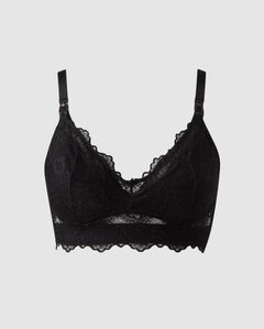 Lace Nursing Bralette Black