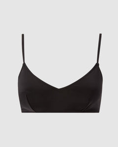 Strappy Scoop Bikini Top Black