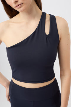 Cropped Shoulder Top Sports Bra Night Sky