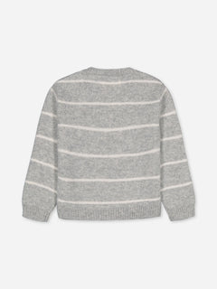 Baby's Cashmere Sweater Stripes Grey