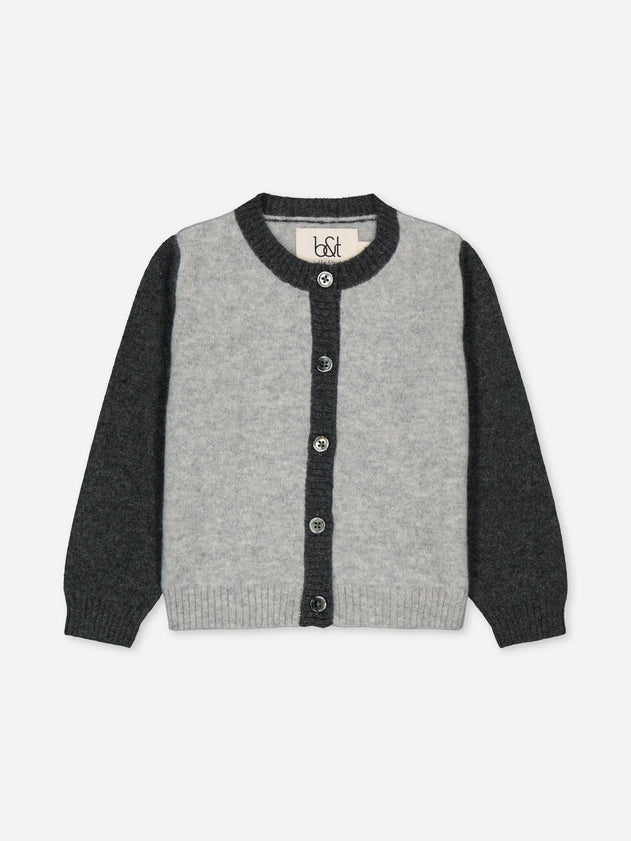 Baby's Cashmere Cardigan Colorblock Grey