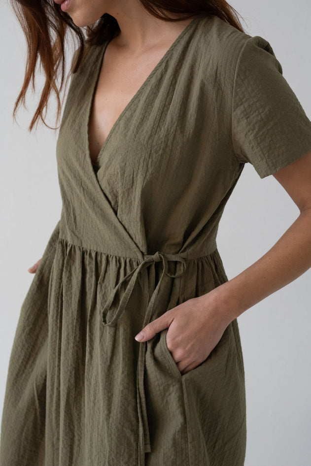 Benoit Wrap Dress Green