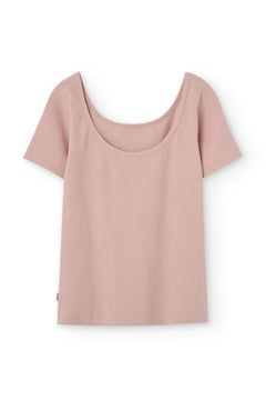 Brooke Short Sleeve Boat Neck T-Shirt Pink