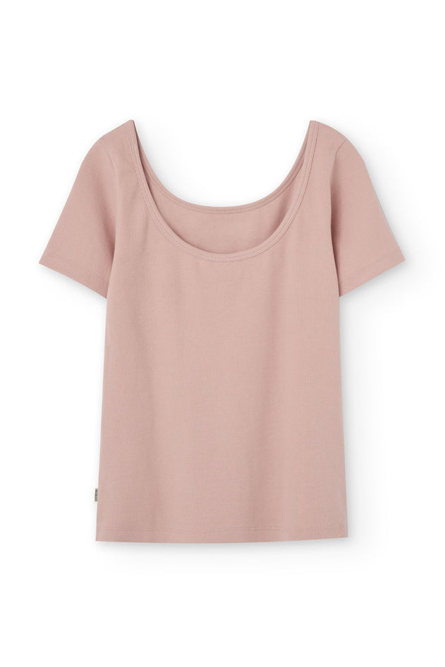 Brooke Short Sleeve Boat Neck T-Shirt Pink