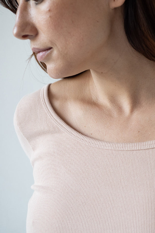 Brooke Short Sleeve Boat Neck T-Shirt Pink