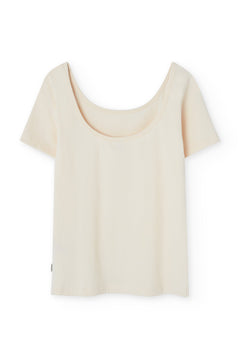 Brooke Short Sleeve Boat Neck T-Shirt White