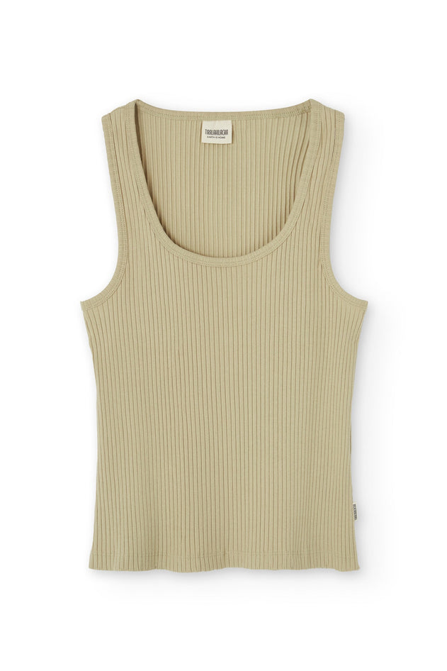 Bonnie Ribbed Tank Top Khaki