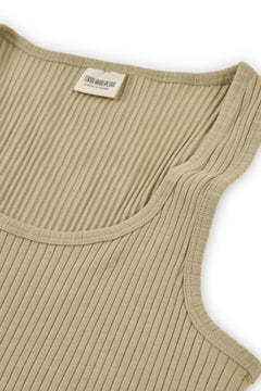 Bonnie Ribbed Tank Top Khaki