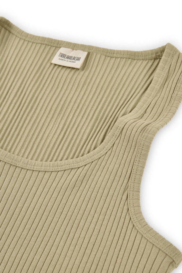 Bonnie Ribbed Tank Top Khaki