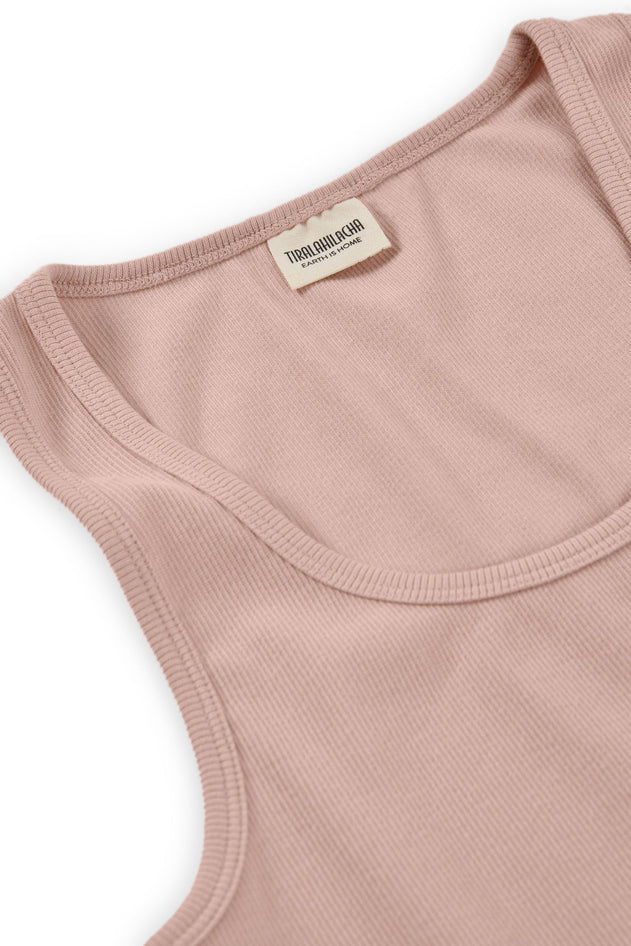Bonnie Ribbed Tank Top Pink