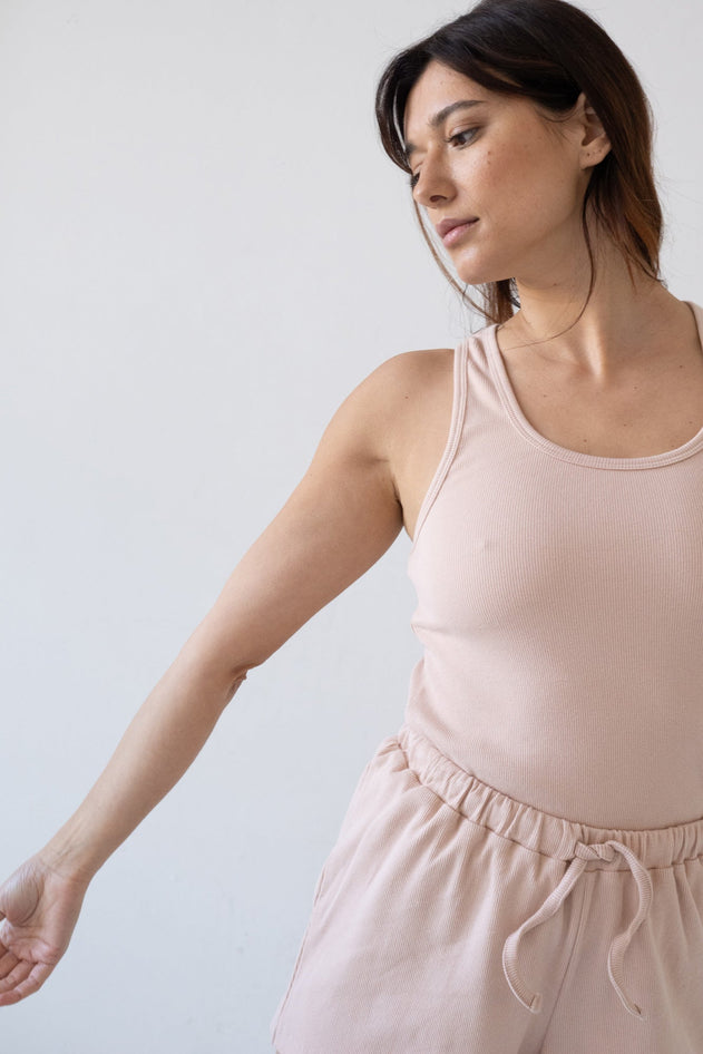 Bonnie Ribbed Tank Top Pink