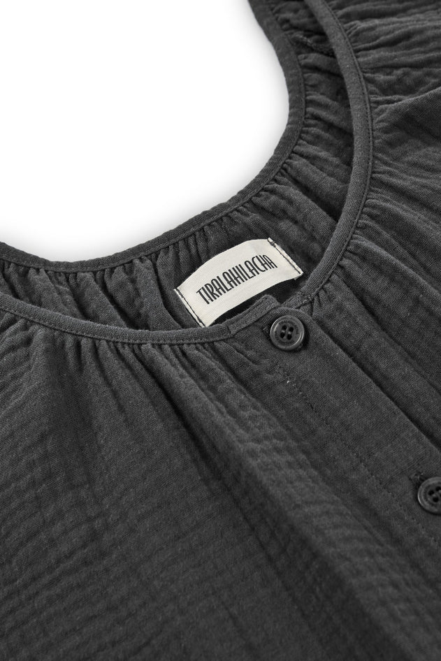 Blanche Mousseline Top Zwart