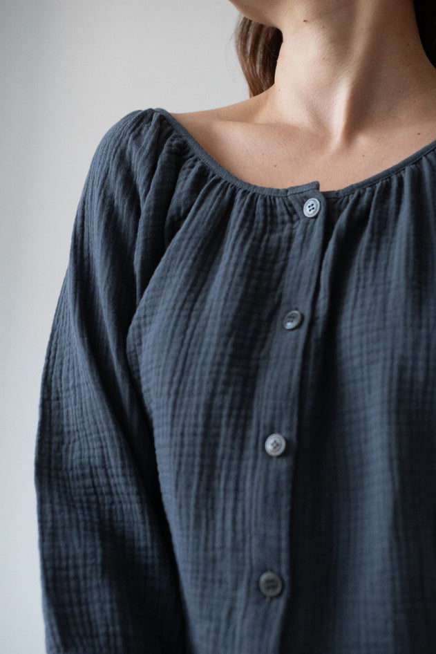 Blanche Mousseline Top Zwart