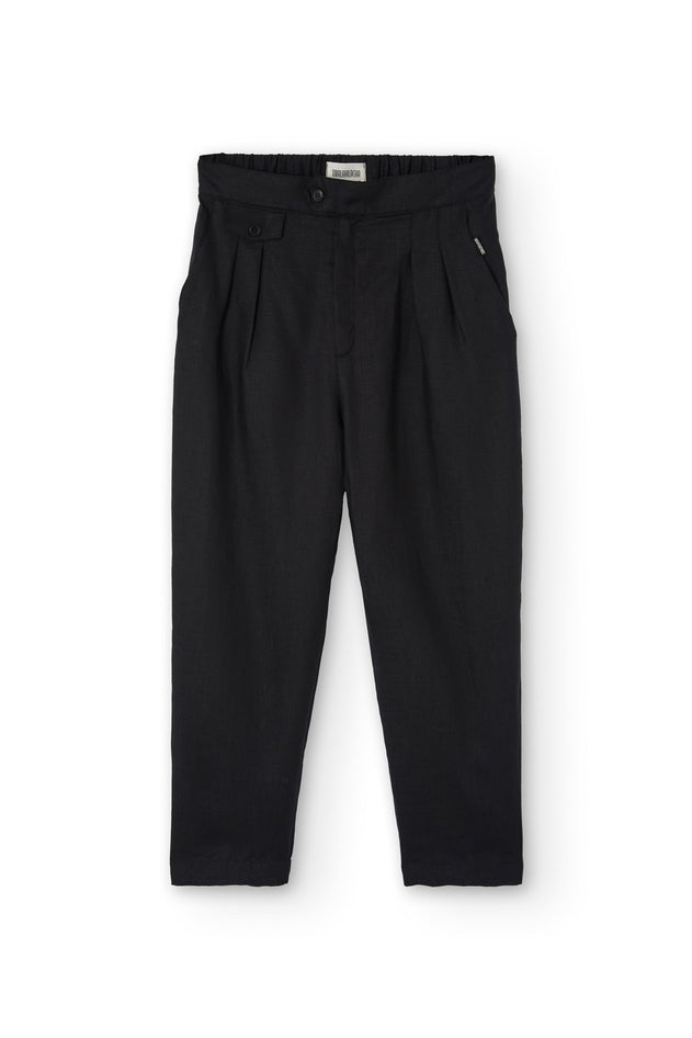 Bijoux Linen Pleated Trousers Black