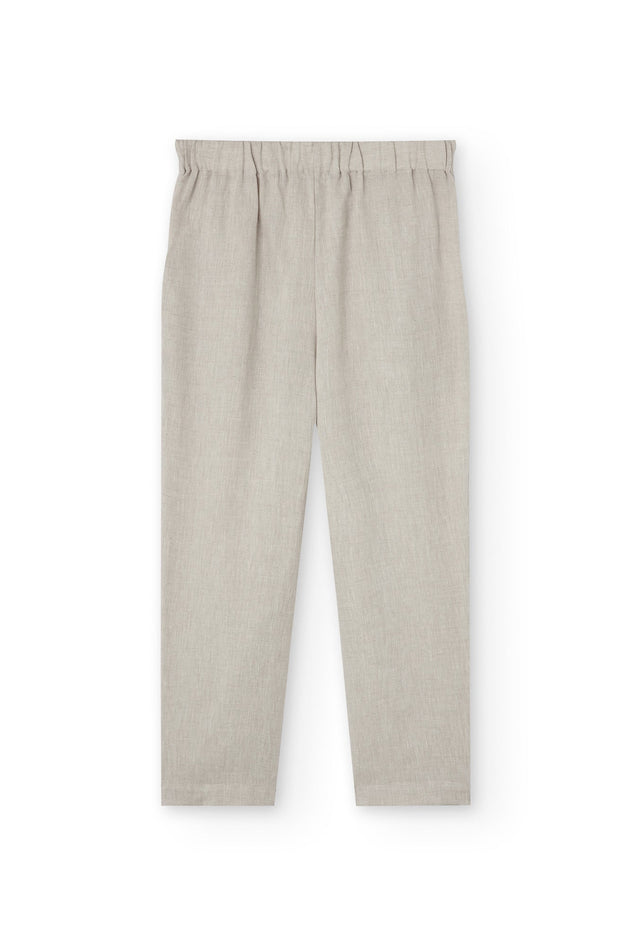 Bijoux Linen Pleated Trousers Beige