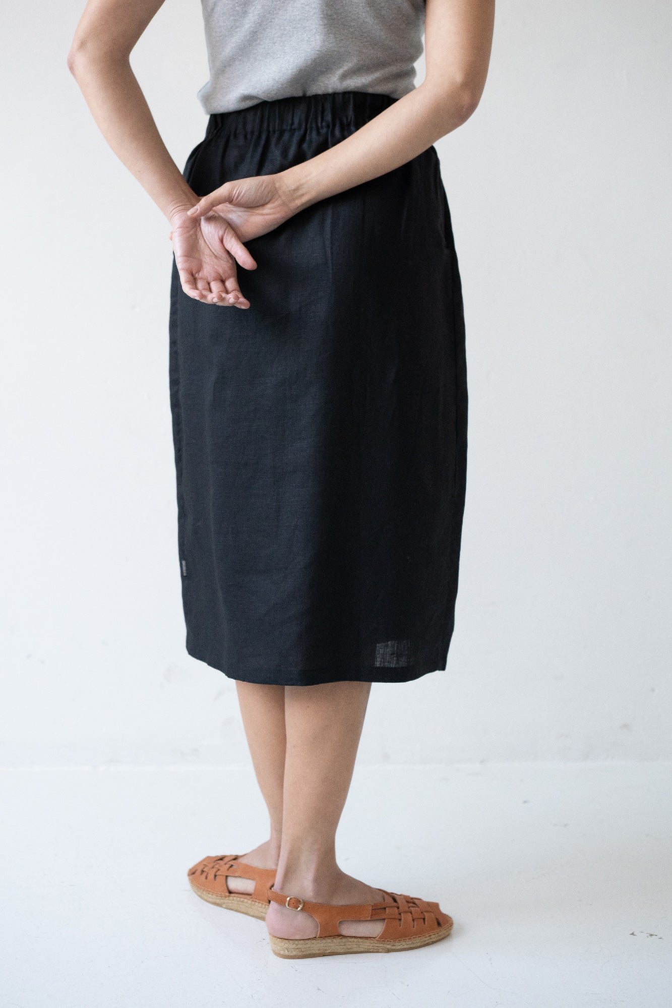 Bernadette Linen Skirt Black