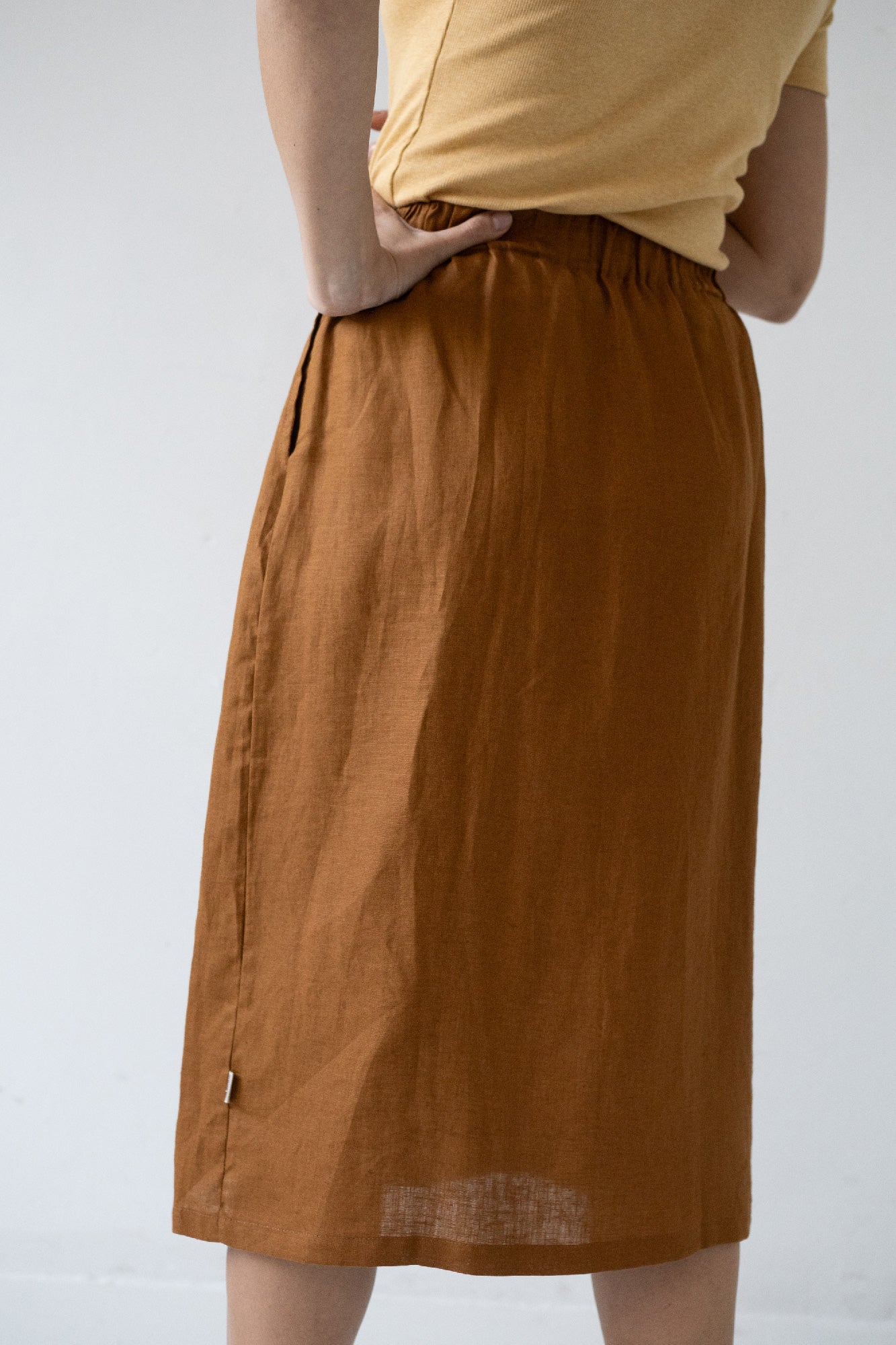 Bernadette Linen Skirt Terracotta