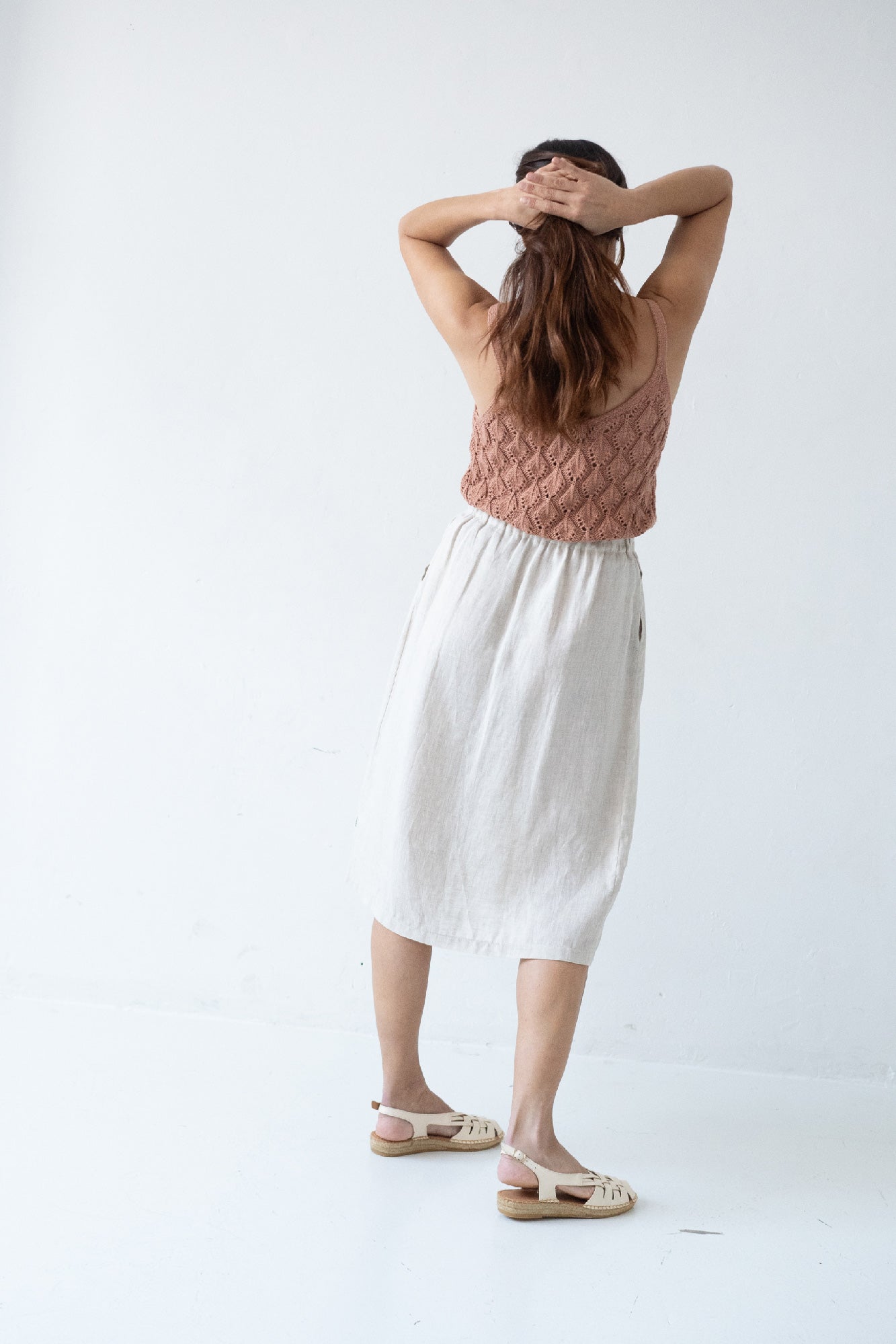 Bernadette Linen Skirt Beige