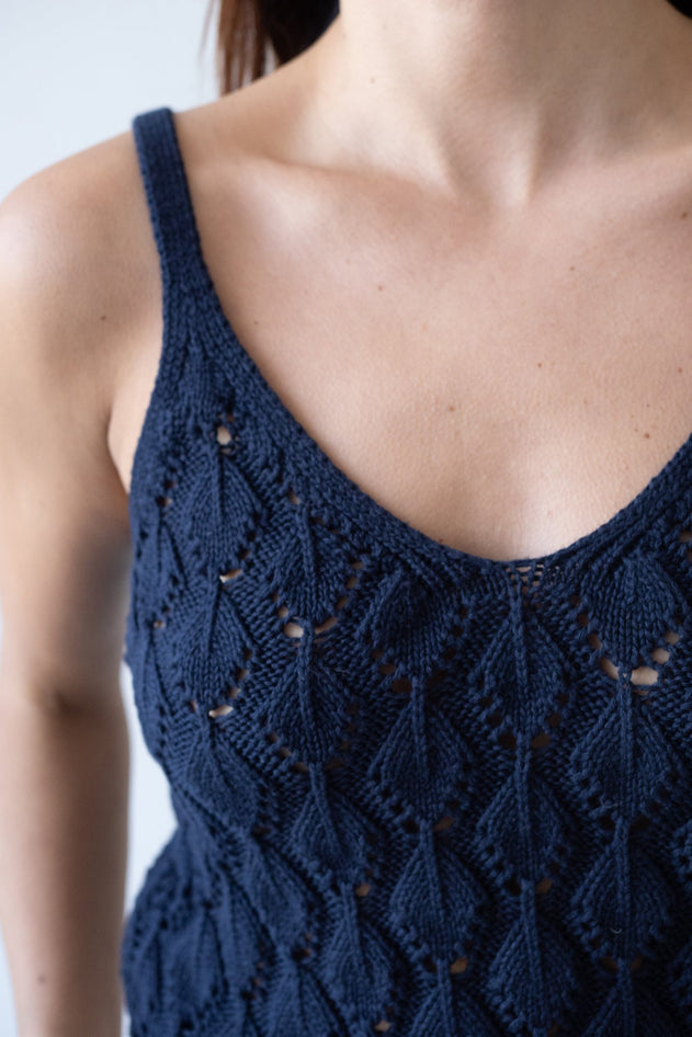 Basile Openwork Tank Top Blue