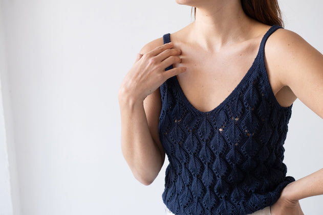 Basile Openwork Tank Top Blue