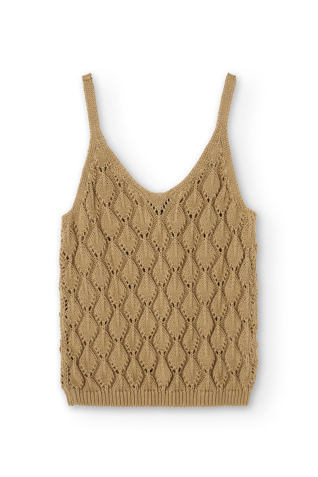 Basile Openwork Tank Top Mustard