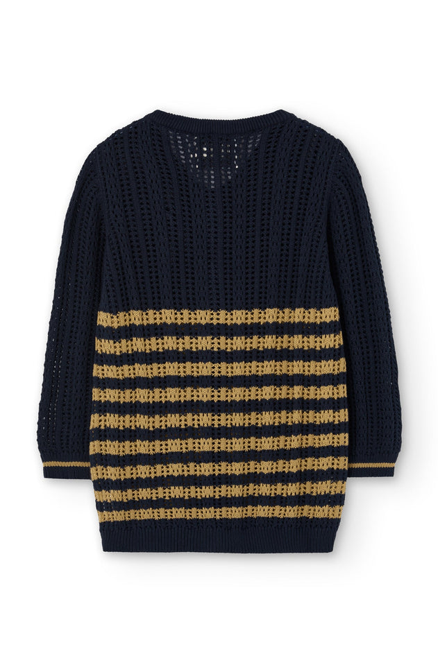 Bibi Katoenen Vest Tweekleurig Blauw