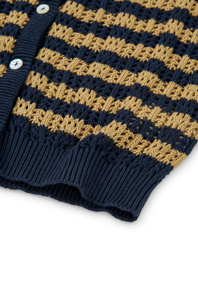 Bibi Katoenen Vest Tweekleurig Blauw