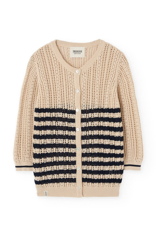 Bibi Katoenen Vest Tweekleurig Beige
