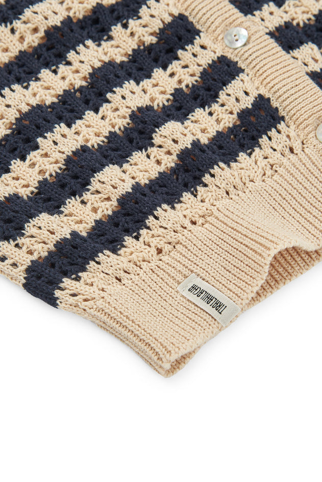 Bibi Katoenen Vest Tweekleurig Beige