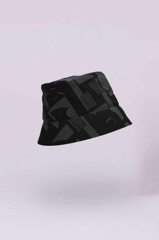 Back to Black Art Camo Waterproof Bucket Hat