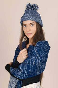 The Hemp Wool Bobble Beanie  Blue