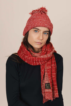 The Hemp Wool Bobble Beanie Red