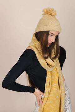 The Hemp Wool Bobble Beanie  Yellow