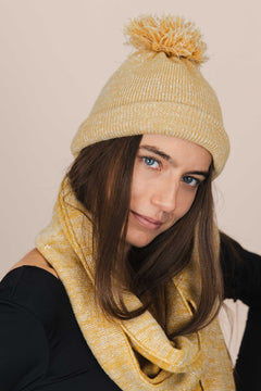 The Hemp Wool Bobble Beanie  Yellow