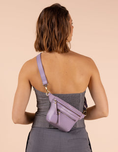 Beck's Bum Bag Classic Leather Lavender