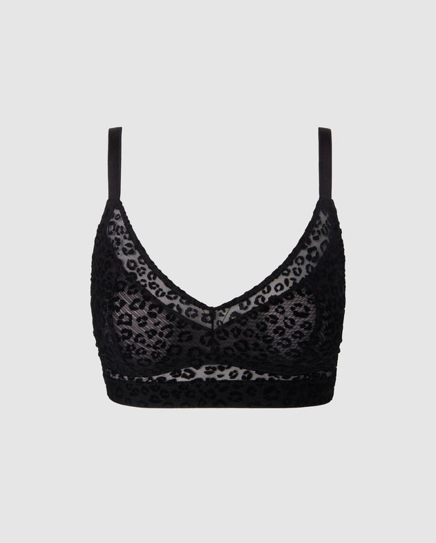 Mesh Support+ Bralette Black Leopard