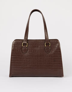 Blair Bag Chocolate Croco Print Leather