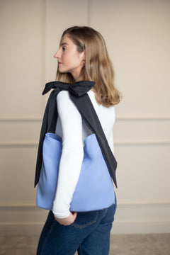 Rainsisters Bow Tote Bag Blue Cloud
