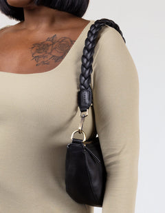 Braided Shoulder Tasriem Zwart