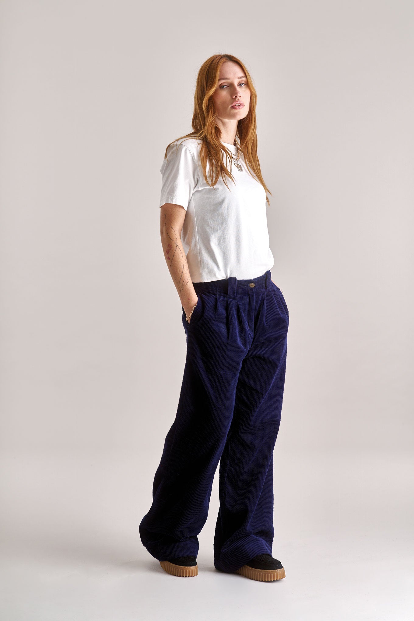 Lola Cord Trouser Navy Blue
