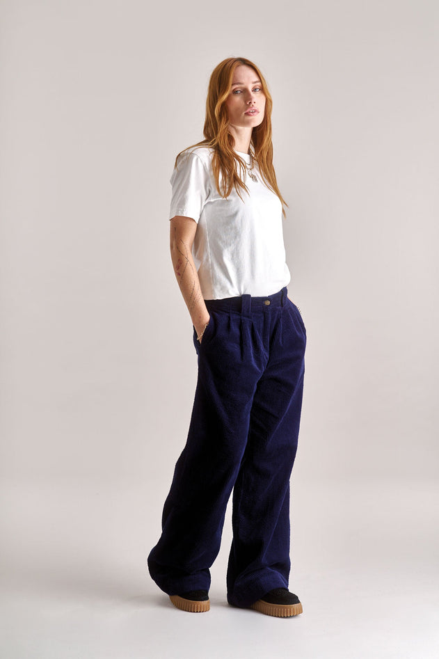 Lola Cord Trouser Navy Blue
