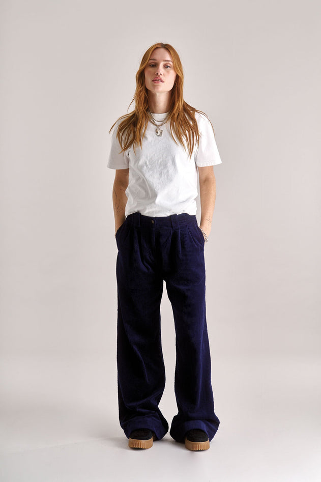 Lola Cord Trouser Navy Blue