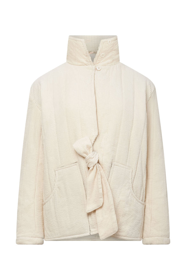 Keneila Organic Cotton Corduroy Coat Winter White