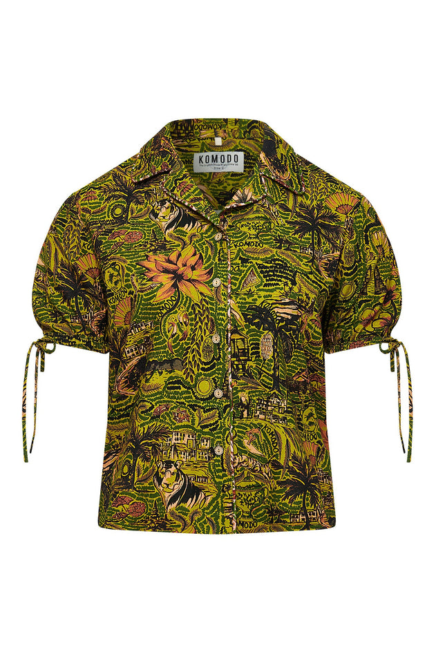 Zori Shirt Tropical Print Green