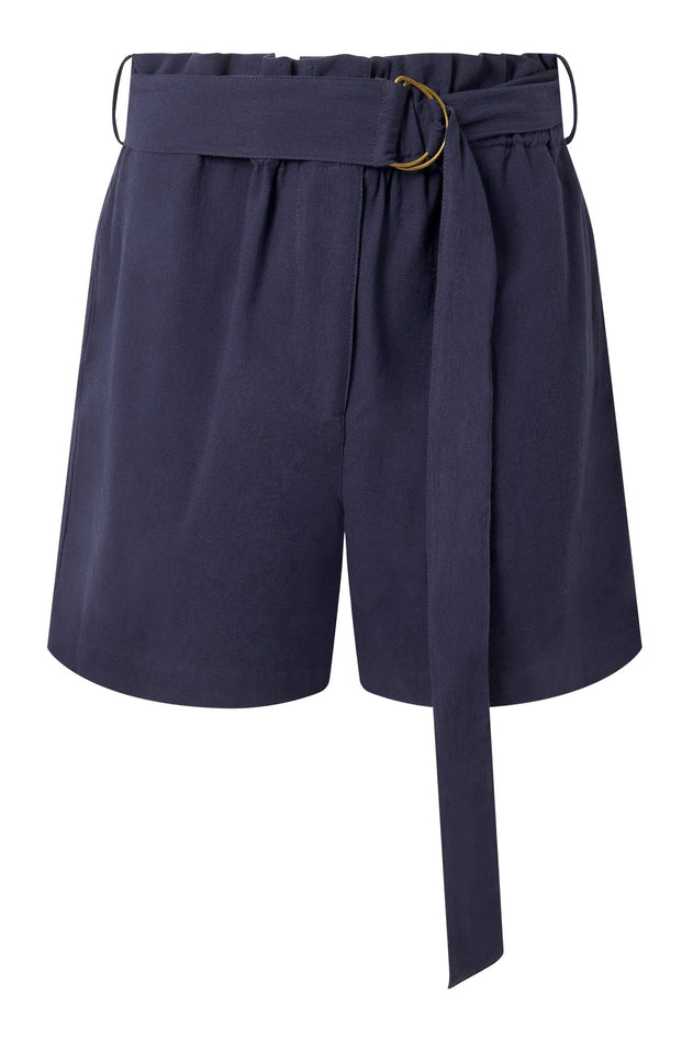 Nala Cheesecloth Shorts Solid Navy