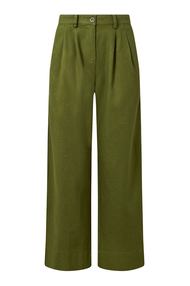 Lion Linen/Organic Cotton Trousers Khaki