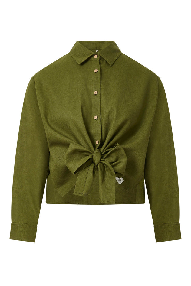 Jungle Linen/Organic Cotton Shirt Khaki
